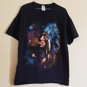 Native American Chief Galaxy Tshirt